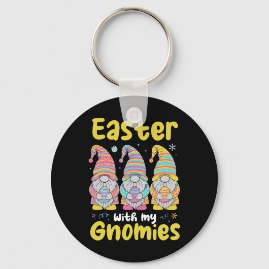 Pasen Met Mijn Gnomies Grappige Pasen Kabouters Sleutelhanger (Voorkant)