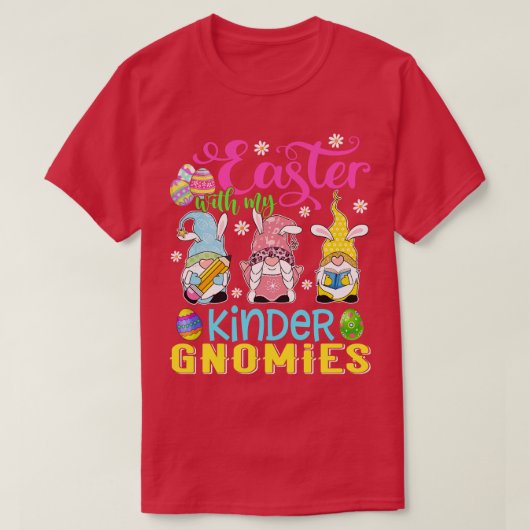 Pasen met mijn Kinder Gnomies Funny Teacher Gnome T-shirt (Design voorkant)