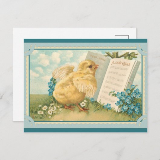 Pasen met  muziek en muziek briefkaart (Voorkant / Achterkant)