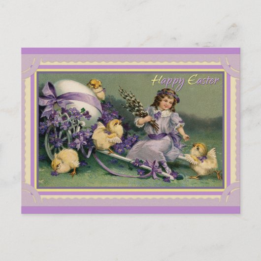 Pasen met  Paars Briefkaart (Voorkant)