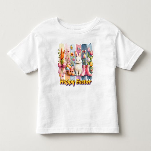 Pasen met penseelstreken  kinder shirts (Voorkant)