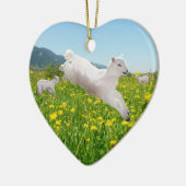 Pasen met Springende Lammetjes Keramisch Ornament (Links)