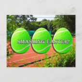 Pasen met tennis met tennisbal feestdagenkaart (Voorkant)