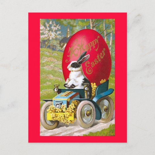 Pasen met Vintage bloemen Feestdagenkaart (Voorkant)