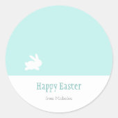 Pasen Minimalistische Konijn Gepersonaliseerd Ronde Sticker (Voorkant)