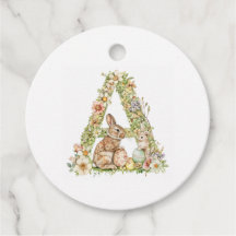 Pasen Monogram A (Naam Aanpasbaar) Favor Tags