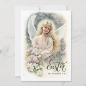 Pasen. Mooie kleine engel-religie Feestdagenkaart (Voorkant)