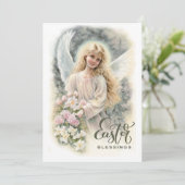 Pasen. Mooie kleine engel-religie Feestdagenkaart (Staand voorkant)