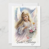 Pasen. Mooie kleine engel-religie Feestdagenkaart (Voorkant)