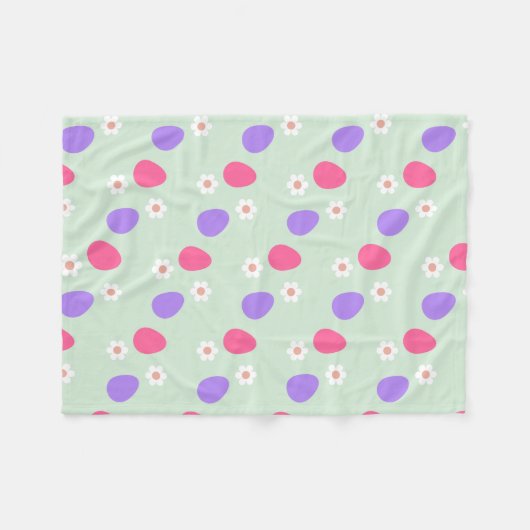 Pasen naadloos patroon. Gekleurde eieren en bloeme Fleece Deken (Voorkant (Horizontaal))