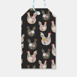 Pasen naadloos patroon met kip. cadeaulabel