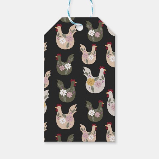 Pasen naadloos patroon met kip. cadeaulabel (Voorkant)