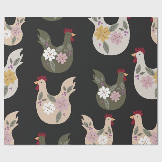 Pasen naadloos patroon met kip. cadeaupapier (Vlak)