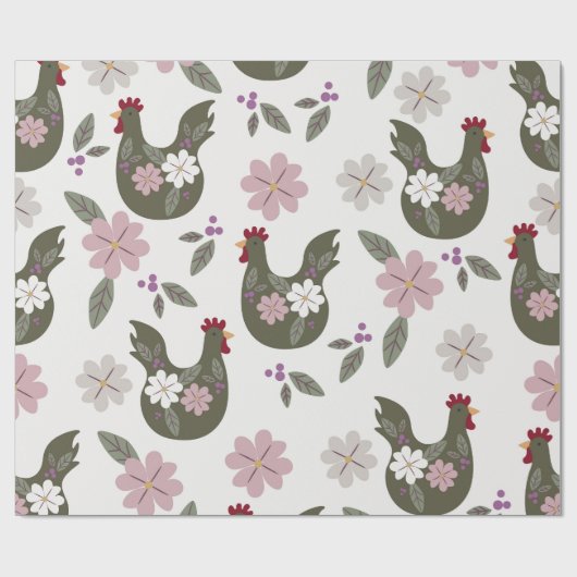 Pasen naadloos patroon met kip. cadeaupapier (Vlak)