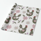 Pasen naadloos patroon met kip. cadeaupapier (Uitgerold)