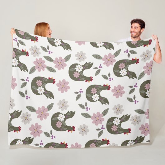 Pasen naadloos patroon met kip. fleece deken (In situ)