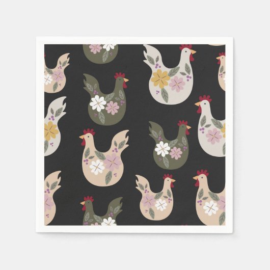 Pasen naadloos patroon met kip. servet (Voorkant)