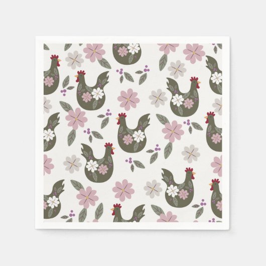 Pasen naadloos patroon met kip. servet (Voorkant)