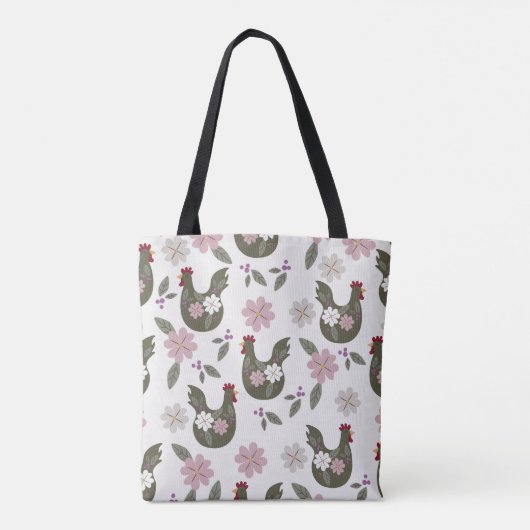 Pasen naadloos patroon met kip. tote bag (Achterkant)