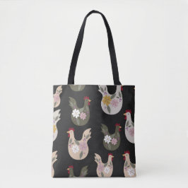 Pasen naadloos patroon met kip. tote bag