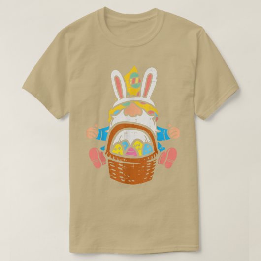 Pasen Nordic Gnome Bunny Ears Mannen Basket T-shirt (Design voorkant)