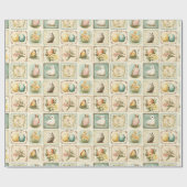  Pasen | nostalgische bloem Cadeaupapier (Vlak)