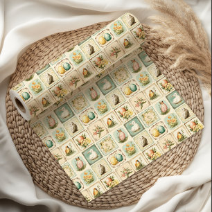 Pasen   nostalgische bloem Cadeaupapier