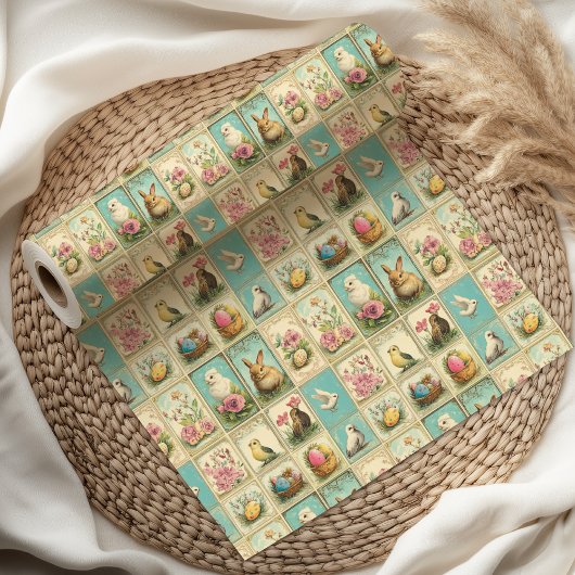  Pasen | nostalgische bloem Cadeaupapier