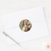  Pasen, Nun w Cross, Religieus Bookplate Ronde Sticker (Envelop)