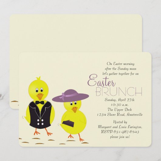 Pasen Ochtend Brunch Uitnodiging (Voorkant / Achterkant)
