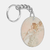 "Pasen Ochtend" - Vintage Afdruk, L. Prang & Co. Sleutelhanger (Voorkant Links)