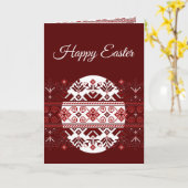 Pasen Oekraïense folk etnische borduurwerk Kaart (Gele Bloem)