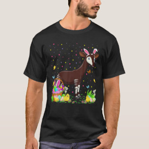 Pasen Okapi Bunny Egg Hunting Okapi Paaszondag T-shirt