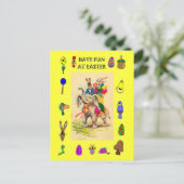 Pasen - Olifant die eieren levert Feestdagenkaart (Staand voorkant)