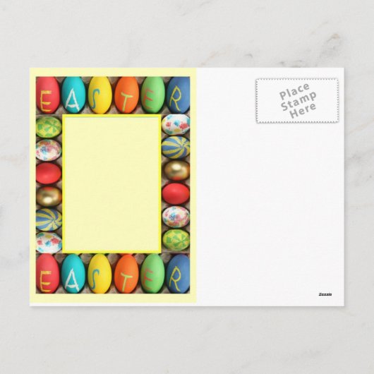 Pasen - Olifant die eieren levert Feestdagenkaart (Achterkant)