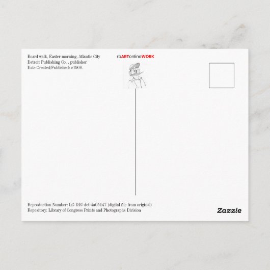 Pasen op de stoep briefkaart (Achterkant)