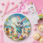 Pasen op het strand papieren bordje (Feest)