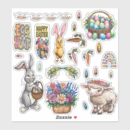 Pasen op maat gesneden vinyl sticker
