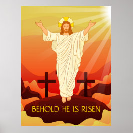 Pasen Opstanding van Jezus Zie Hij Is Opgestaan  Poster