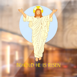 Pasen Opstanding van Jezus Zie Hij Is Opgewekt Raamsticker
