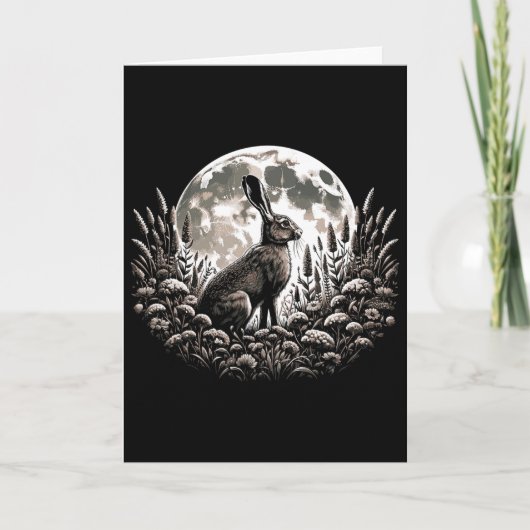 Pasen Ostara Eostre heidense Hekserij Lente Maan Kaart (Voorkant)