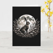 Pasen Ostara Eostre heidense Hekserij Lente Maan Kaart (Gele Bloem)