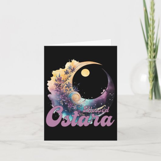 Pasen Ostara Eostre Pagan Witchcraft Spring Moon Kaart (Voorkant)