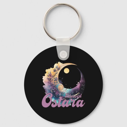 Pasen Ostara Eostre Pagan Witchcraft Spring Moon Sleutelhanger (Voorkant)