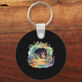 Pasen Ostara Eostre Pagan Witchcraft Spring Moon Sleutelhanger (Voorkant)