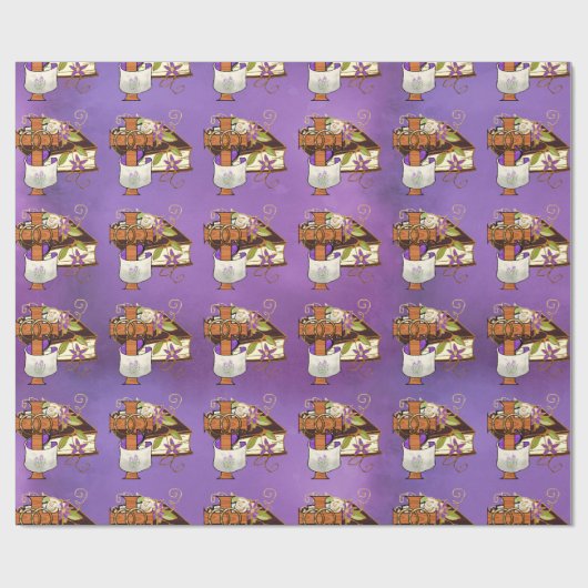 Pasen Paars Cadeaupapier (Vlak)