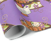 Pasen Paars Cadeaupapier (Rol Hoek)