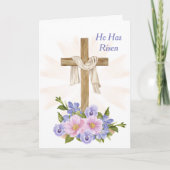 Pasen Paarse Christelijke dwarsdoorsnede Feestdagen Kaart (Voorkant)