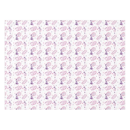 Pasen Paarse en Rode Bloemen Tafelkleed (Voorkant (Horizontaal))