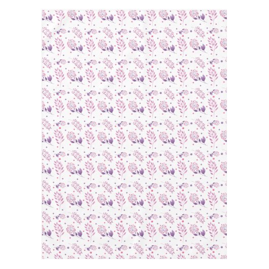 Pasen Paarse en Rode Bloemen Tafelkleed (Voorkant)